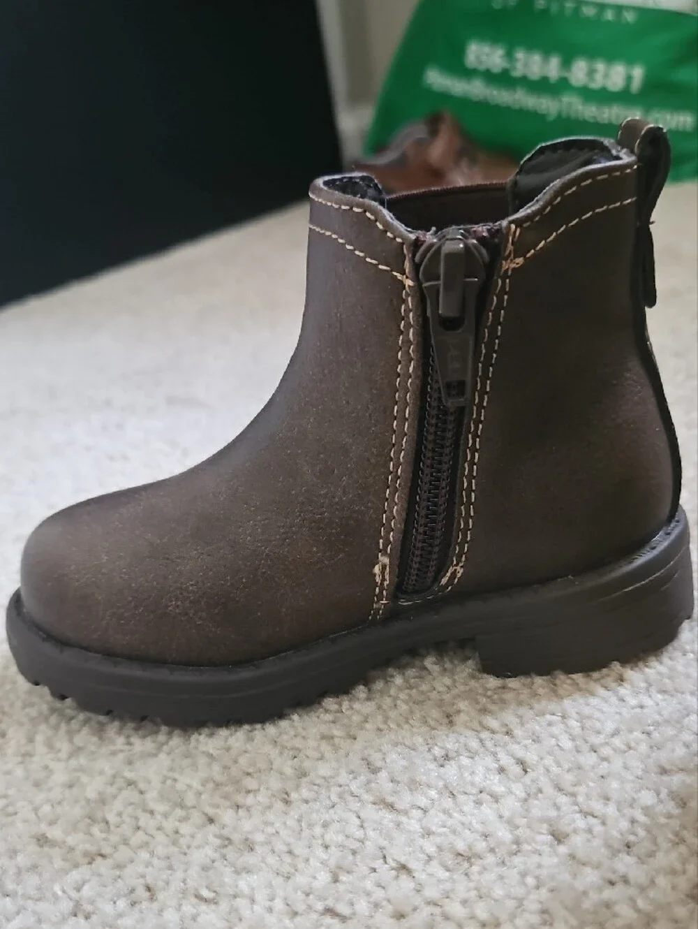 Place Kids Brown Chelsea Boots with Contrast Stitching